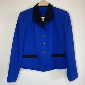 Kasper A.S.L Vintage 90s women’s Cobalt Blue Tailored Blazer  4